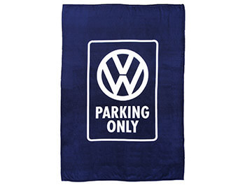 "VW Parking Only" Genuine VW Collection Blue Fleece Blanket