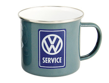 "VW Parking" Blue Enamel Mug 500ml In Gift Box