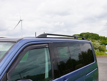 VW T5/T5.1/T6/T6.1 SWB Black Awning Rail Roof Bar Compatible