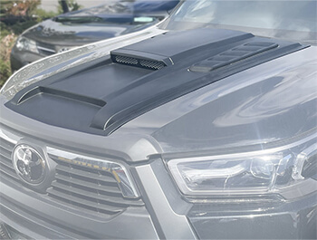 Matte Black Bonnet Scoop - Toyota Hilux 2015>