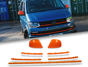 Gloss Orange Mirror, Grille + Radiator Trim Insert - VW T6 15-19