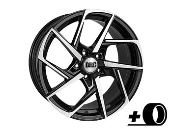 DRC DVX Black & Polished 18x8.5 ET45 Wheel & Tyres - 5x112