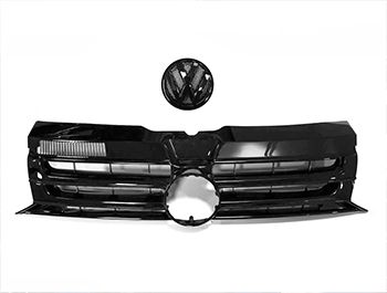 FRONT GRILLE & BADGE KIT - GLOSS BLACK - VW T5.1 2010-2015