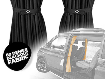 Tailored Blackout Curtain - Black - Cab Divider - VW T5 T6 03>
