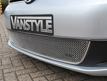 VW Caddy & Maxi 10-15 Mesh Lower Grille Polished - 2 Bar