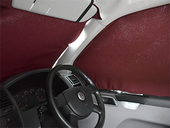 VW T5/T6 Tailored Curtain - Cab Front - Red