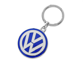 Genuine Volkswagen Key Ring/Tag Blue Enamelled VW Logo
