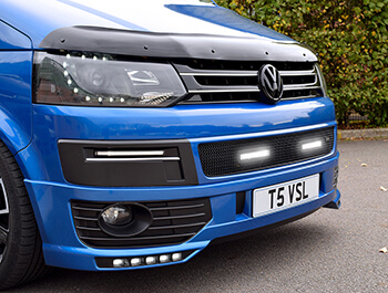 DRL Vanstyle Sport Black Mesh Grille With DRL Lamps VW T5
