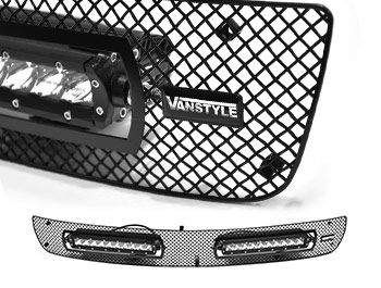 R&L Racing Parrilla Frontal Con Acabado Negro De Malla De Aluminio Sin Insignias