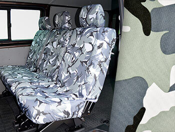 100% Waterproof Tailored Fit Camo Rear Seat Cover - VW T5.1/T6