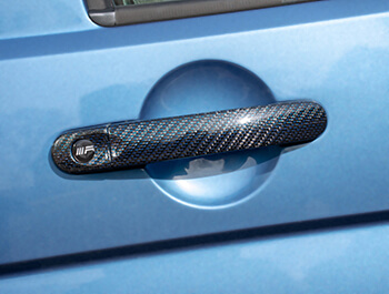 Blue Carbon Fibre Door Handle Cover Set - VW T5, T6 & Caddy