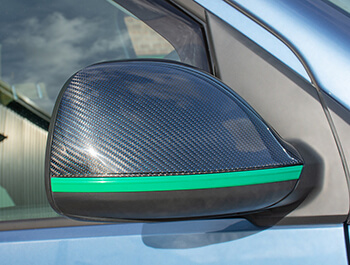Blue Real Carbon Fibre Mirror Covers - VW T5 10>15 & T6 15>