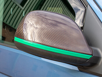 Red Real Carbon Fibre Mirror Covers - VW Amarok 2010>