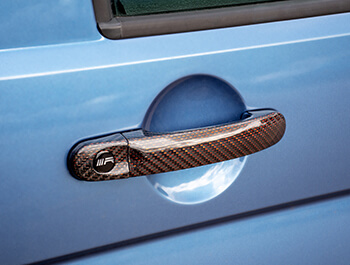Red Carbon Fibre Door Handle Cover Set - VW T5, T6 & Caddy