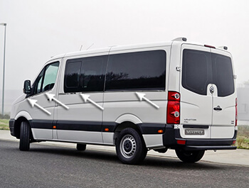 Polished Stainless Steel Window Trim Line - VW Crafter L2 17>