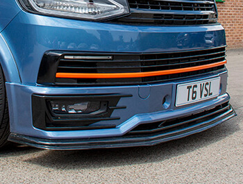 VW T6 Extra Low ABS Gloss Black Sportline Lower Lip Splitter