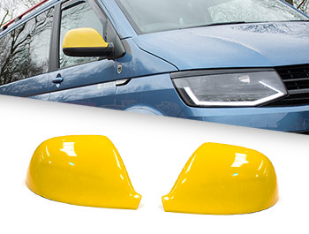 Gloss Yellow ABS Side Wing Mirror Cover Pair - VW T5 T6 Amarok - Vanstyle