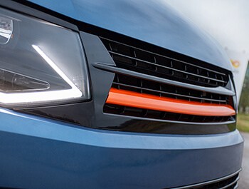 Gloss Black With Orange Band ABS Badgeless Grille - VW T6 15-19