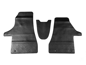 Black Rubber RHD Front Cab Mats - Heavy Duty - VW T6.1 19-24