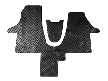 Black RHD Front Walkthrough Rubber Mats - Heavy Duty - VW T6.1