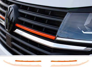 Front Radiator Grille 2pcs Upper Trim - Orange Ed. - VW T6.1