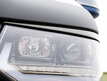 ABS Front Headlight Brows in Carbon Effect - VW T5.1 10-15
