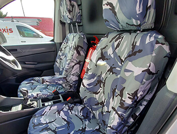 100% Waterproof Tailored Camo Front Seat Covers - VW Caddy 21>