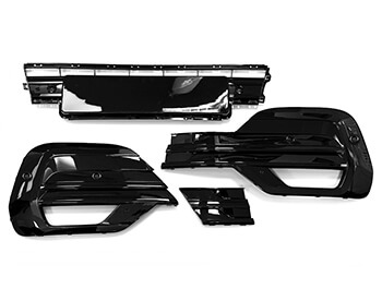 Gloss Black Front Bumper 4-Piece Panel Inserts - VW T6.1 19>