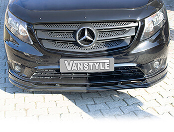 Gloss Black ABS Front Lower Splitter - Mercedes Vito W447 14>