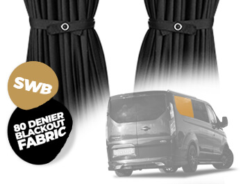 Tailored Blackout Curtain - Black - Rear 1/4 SWB RH - Custom 12>