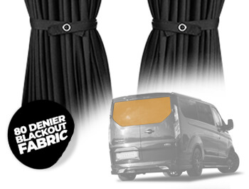 Tailored Blackout Curtain Set - Black - Twin Door - Custom 12>