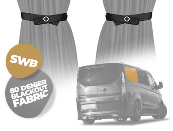 Tailored Blackout Curtain - Grey - Rear 1/4 SWB RHS - Custom 12>