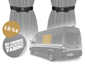Tailored Blackout Curtain - Grey - Middle Window L3/L4 Sprinter