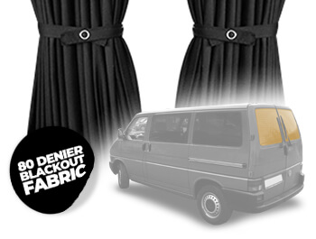 Tailored Blackout Curtain Set - Black - Twin Door - VW T4