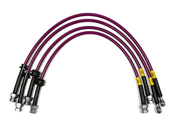 Transparent Purple HEL Braided Brake Line Hoses - VW Caddy 04>21