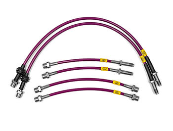 Transparent Purple HEL Braided Brake Line Hoses - VW T5/T6