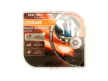 Osram Night Breaker Laser 150 H4 Upgrade Bulb Set