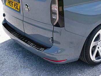 Gloss Black Rear Bumper Sill Protector - VW Caddy Mk5 21>
