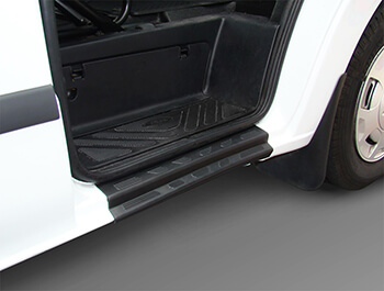 Black ABS Front Door Sill Guard Protectors - Transit Mk7 07>13