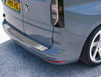 Brushed Stainless Steel Rear Bumper Protector - Caddy 21>