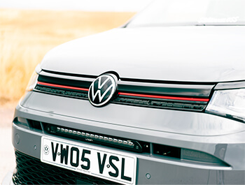 VW Caddy Mk5 21> Gloss Red Upper Grille Trims 2Pc