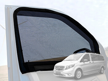 Pair of Magnetic Fitting Front Cab Mosquito Nets - Vito 03>