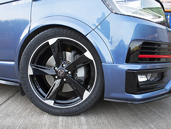 Wolfrace Genesis Black & Polished 20\" VW T5 T6 Wheel & Tyres