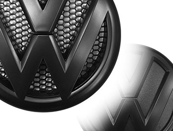 VW Replacement Front & Rear Matte Black Badge Set - VW T5 10-15