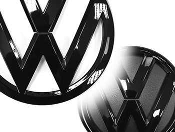 VW Replacement Front & Rear Gloss Black Badge Set - VW T6 2015>