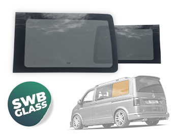 Driver & Passenger Rear Quarter Window Glass Pair - VW T5 T6 SWB