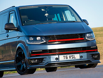Black With Red Band Badgeless Grille + 3PC Trims - T6 15-19