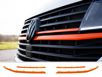 Front Radiator Grille 4pcs Full Trim Set - Orange Ed. - VW T6.1