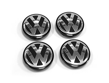 4 x Genuine VW Alloy Wheel Centre Hub Caps 65mm
