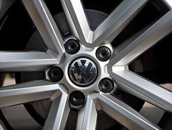 Genuine VW 19mm Black Wheel Bolt Cap Covers Set x 20